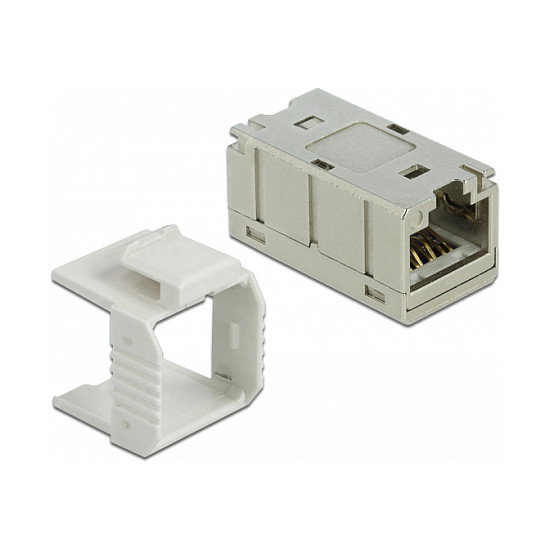 DeLOCK Adaptador RJ45 hembra a RJ45 hembra Cat.6A metal Gris