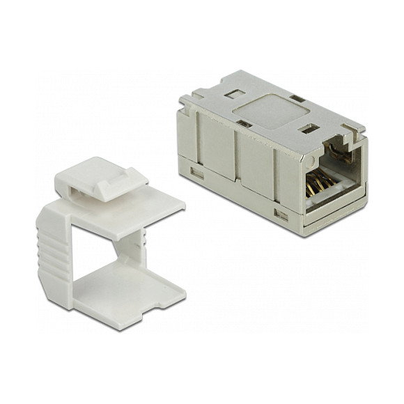 DeLOCK Adaptador RJ45 hembra a RJ45 hembra Cat.6A metal Gris