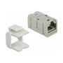 DeLOCK Adaptador RJ45 hembra a RJ45 hembra Cat.6A metal Gris