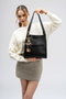 Lucky Bees Bolso tote 352 Negro Piel de Polivinilo 28x10x31 cm con 4 bolsillos interiores