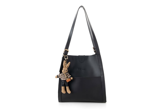 Lucky Bees Bolso tote 352 Negro Piel de Polivinilo 28x10x31 cm con 4 bolsillos interiores Lucky Bees Bolso tote 352 Negro Piel de Polivinilo 28x10x31 cm con 4 bolsillos interiores