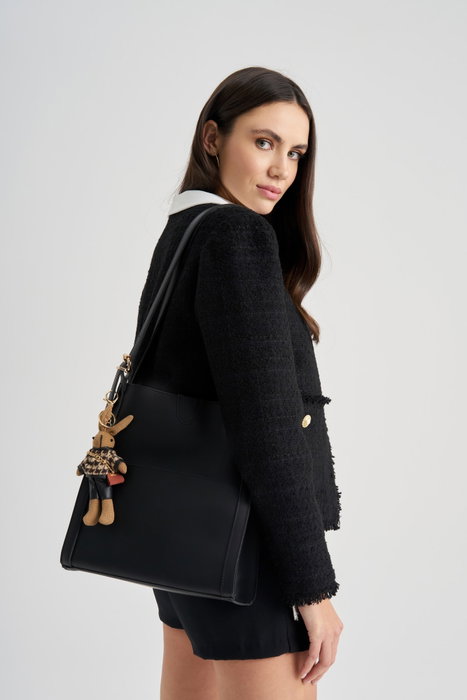 Lucky Bees Bolso tote 352 Negro Piel de Polivinilo 28x10x31 cm con 4 bolsillos interiores Lucky Bees Bolso tote 352 Negro Piel de Polivinilo 28x10x31 cm con 4 bolsillos interiores
