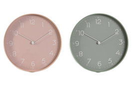 DKD Home Decor Pack de 2 Relojes de Pared Silenciosos en PVC 30x30 cm