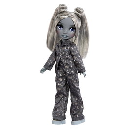 MGA Shadow High Muñeca Luna 597889 - Muñeca con Auriculares, Reproductor CD y Peine, Pestañas Verdad, Moda Gris y Negro, para +4 Años