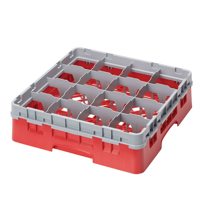 CAMBRO Cesta de lavado de 16 compartimentos, Rojo CAMBRO Cesta de lavado de 16 compartimentos, Rojo
