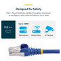 StarTech.com Cable de Red Ethernet CAT8 2m Azul Snagless 40Gbps 2000MHz PoE++ 100W S/FTP
