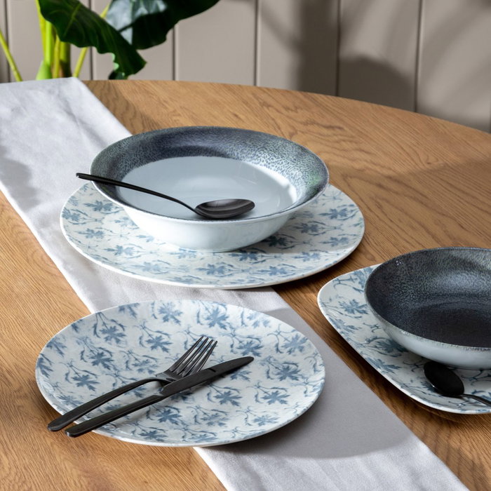Ensaladera Azul Porcelana Cocina 25 X 25 X 6,50 cm (Set de 2)