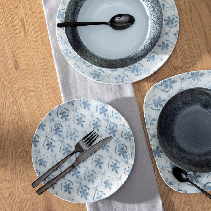 Ensaladera Azul Porcelana Cocina 25 X 25 X 6,50 cm (Set de 2)