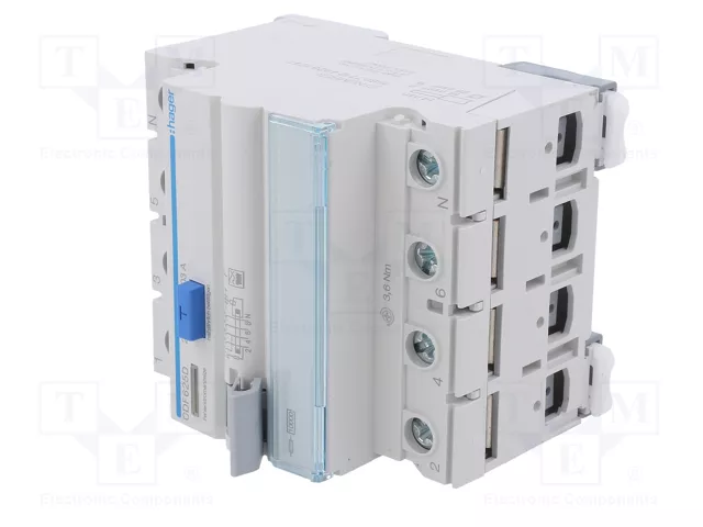 HAGER Interruptor diferencial 25A 30mA 3+N Tipo F HAGER Interruptor diferencial 25A 30mA 3+N Tipo F