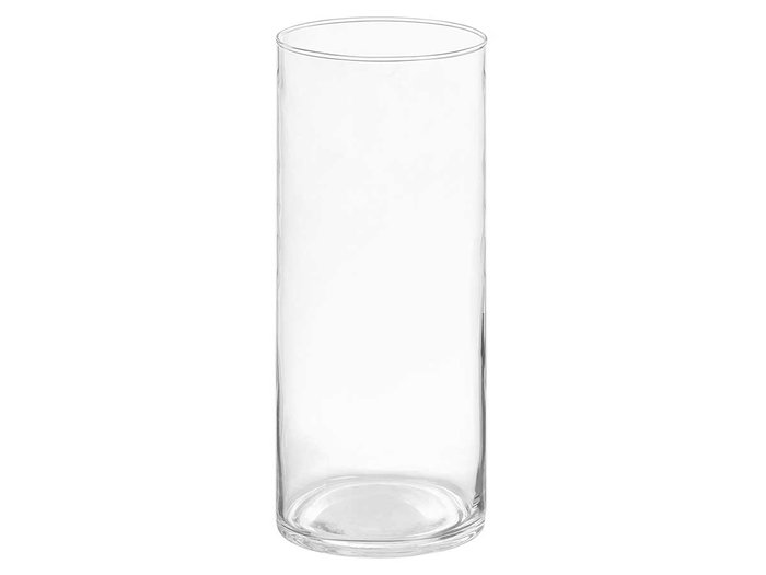 Giftdecor - Florero de Cristal Cilíndrico Transparente, 25 cm de Alto x 10 cm de Diámetro, Hecho de Vidrio, Ideal para Decoración del Hogar o como Regalo (Set de 12)