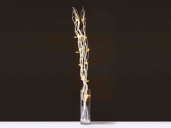 Giftdecor Ramillete de Varas Blanco con 30 Leds 90 cm (Set de 12)