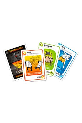 Asmodee Juego Exploding Kittens. Ruleta rusa en versión gatuna, roba cartas hasta que salga el exploding.