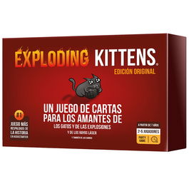 Asmodee Juego Exploding Kittens. Ruleta rusa en versión gatuna, roba cartas hasta que salga el exploding.