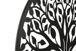 DKD Home Decor Decoración de Pared Metal Árbol Negro 60x60 cm (Pack de 4)