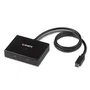 Lindy 43329 Hub USB 3.2 Gen 1 Type-C con 2 Puertos Bidireccionales, 5 Gbps, Negro, Cable de 0.6 m