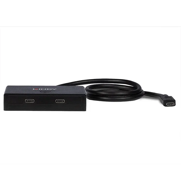 Lindy 43329 Hub USB 3.2 Gen 1 Type-C con 2 Puertos Bidireccionales, 5 Gbps, Negro, Cable de 0.6 m