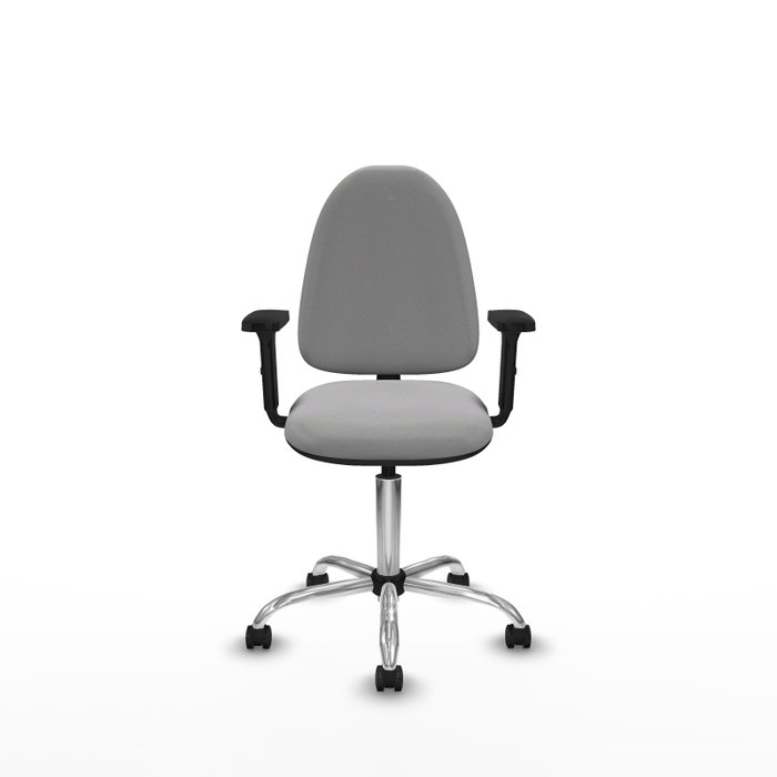 PIQUERAS Y CRESPO Silla de oficina Aýna Gris claro con base cromada y brazos 2D