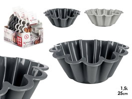 Kinvara Molde Silicona Pastel Alto 24.5x9x24.5 cm para Horno y Lavavajillas Gris (Set de 12)