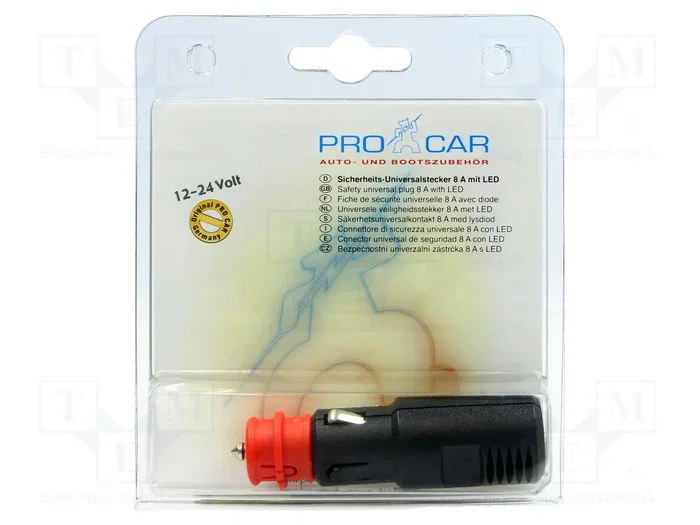 PRO CAR Enchufe de mechero de coche con borna de tornillo y fusible