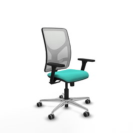PIQUERAS Y CRESPO Silla de oficina Motilla con mecanismo Sincro, Turquesa y Blanco