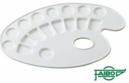 FAIBO Paquete de 10 Paletas de Plástico Ovaladas 25x15 cm con Compartimentos