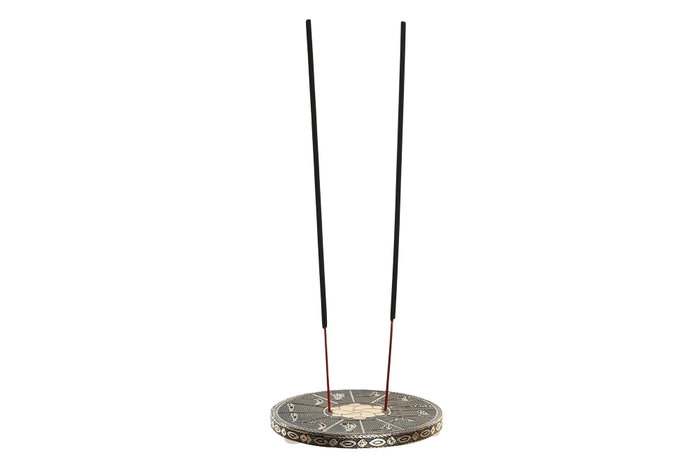 DKD Home Decor Soporte Incienso Indio Champan Madera Aluminio 10 x 1 x 10 cm