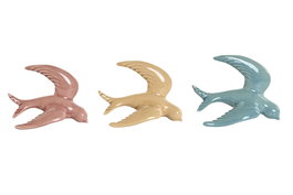DKD Home Decor Decoración de Pared de Porcelana Golondrina