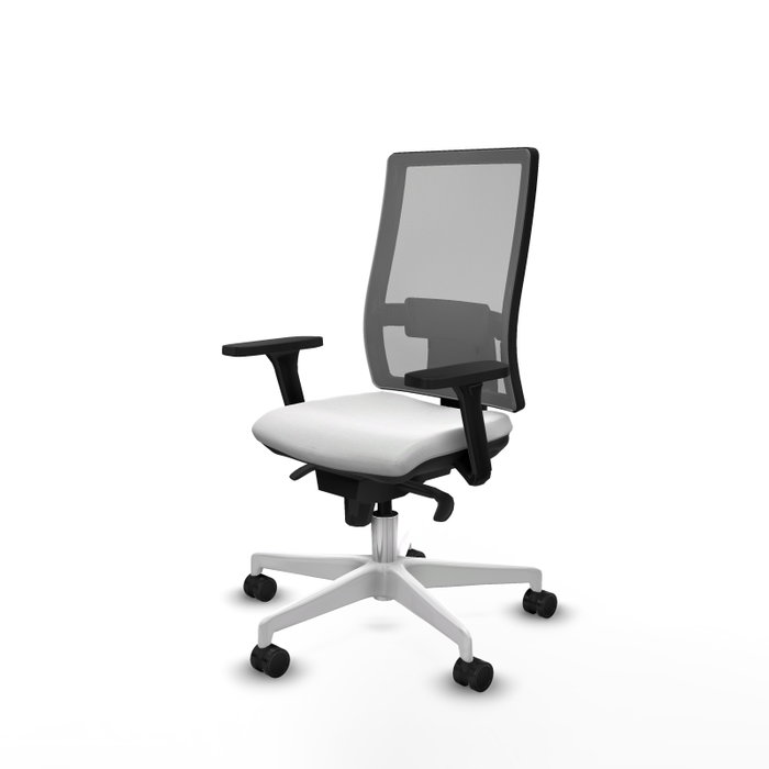 PIQUERAS Y CRESPO Silla de oficina Horna con mecanismo Sincro, Blanco y Gris PIQUERAS Y CRESPO Silla de oficina Horna con mecanismo Sincro, Blanco y Gris