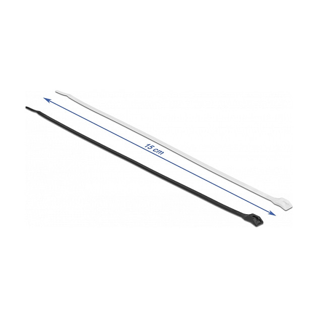 DeLOCK Sujetacables con cabeza plana 150 x 3,6 mm, 100 unidades