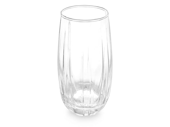VIVALTO Vaso Rayas 510 ml Transparente Vidrio 6.8 x 15 x 6.8 cm (Set de 24)