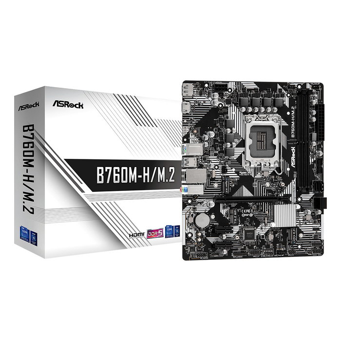 ASRock B760M-HDV/M.2 (1700) Placa Base Micro ATX Intel B760 DDR5-SDRAM para Procesadores Intel LGA 1700