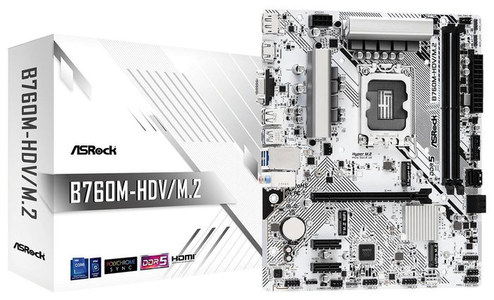 ASRock B760M-HDV/M.2 Micro ATX DDR5 LGA 1700 ASRock B760M-HDV/M.2 Micro ATX DDR5 LGA 1700