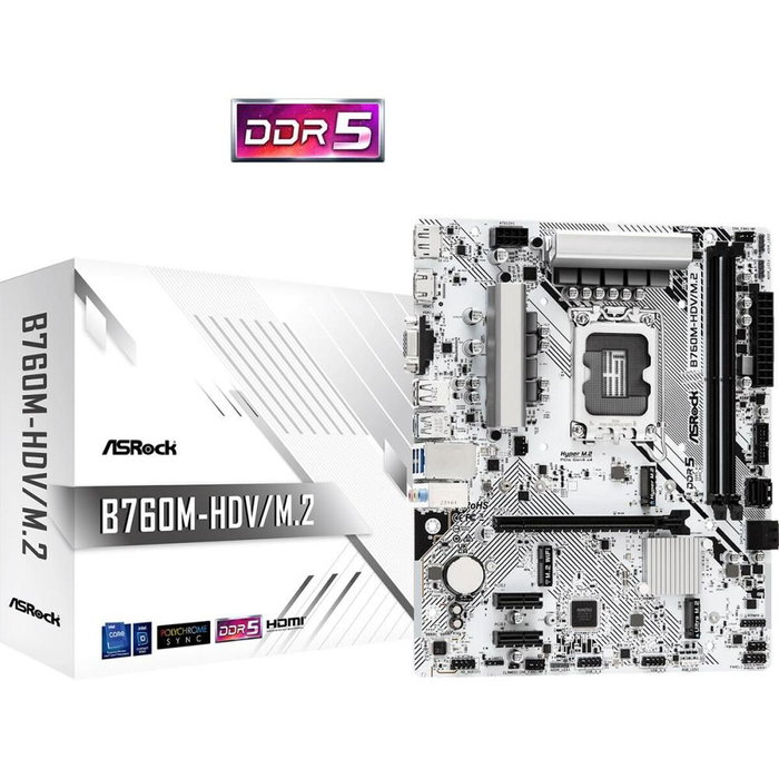 ASRock B760M-HDV/M.2 Micro ATX DDR5 LGA 1700 ASRock B760M-HDV/M.2 Micro ATX DDR5 LGA 1700