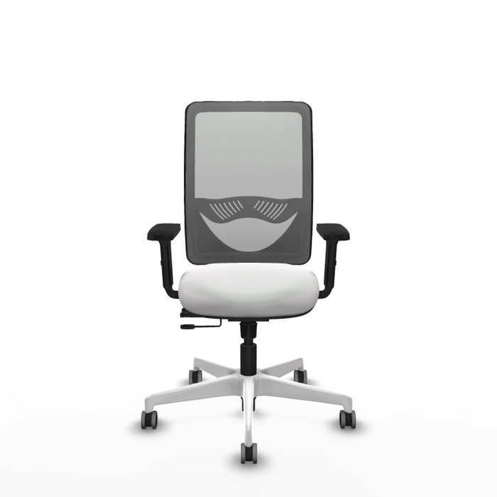 PIQUERAS Y CRESPO Silla de oficina Zulema con mecanismo Sincro/Traslack, Tela Blanca y Malla Gris PIQUERAS Y CRESPO Silla de oficina Zulema con mecanismo Sincro/Traslack, Tela Blanca y Malla Gris