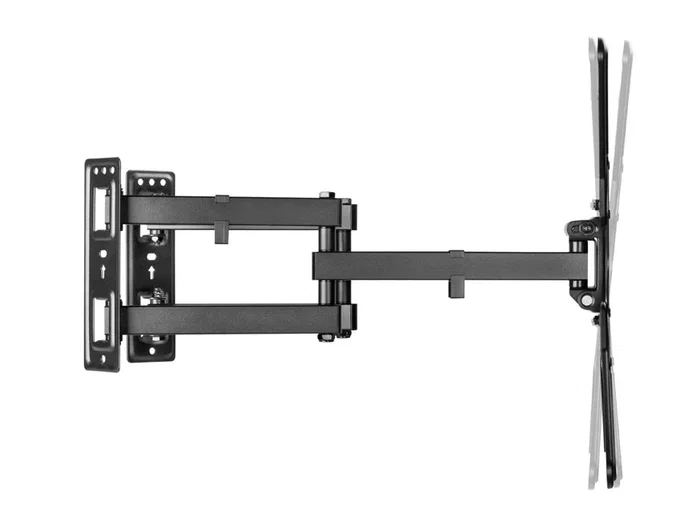 Equip 650328 Soporte de Pared para TV de Esquina, para Pantallas de 23"-55" (58-139 cm), VESA 200x100 a 400x400, Hasta 45 kg, Inclinación Ajustable, Color Negro