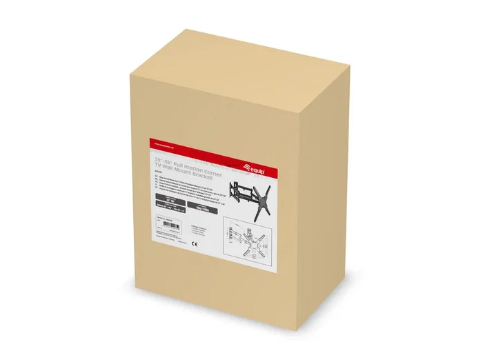 Equip 650328 Soporte de Pared para TV de Esquina, para Pantallas de 23"-55" (58-139 cm), VESA 200x100 a 400x400, Hasta 45 kg, Inclinación Ajustable, Color Negro