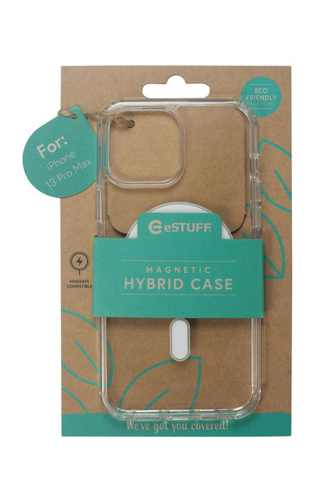 eSTUFF BERLIN Funda Híbrida Magnética MagSafe para iPhone 13 Pro Max - Transparente