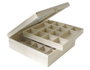 Innspiro Caja vitrina expositor madera de balsa con bandeja extraíble 32x32x10cm, 39 compartimientos
