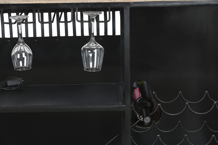 DKD Home Decor Mueble Bar Negro Marron 157 x 52 x 90 cm DKD Home Decor Mueble Bar Negro Marron 157 x 52 x 90 cm