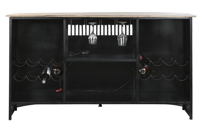 DKD Home Decor Mueble Bar Negro Marron 157 x 52 x 90 cm DKD Home Decor Mueble Bar Negro Marron 157 x 52 x 90 cm