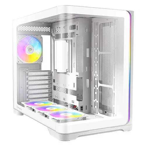 Antec 0-761345-10226-1 Carcasa Midi Tower ATX Blanco C5 Curve ARGB, con 3 Ventiladores 120mm, Panel de Vidrio Templado, Soporte para ITX/microATX