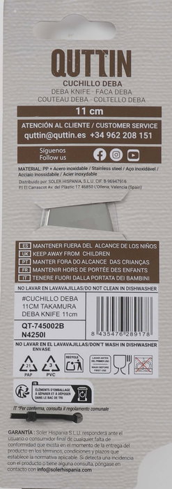 Inde Cuchillo Deba Takamura 11 cm (Pack de 12 Unidades) inevitable