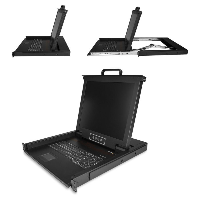 StarTech Consola KVM Rack 1U con Monitor LCD 17" VGA, USB, Teclado QWERTY, MTBF 50000h, para Servidores - RackConsole 1HE