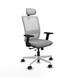 PIQUERAS Y CRESPO Silla de oficina Haches Gris y Blanco