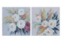 DKD Home Decor Cuadro Lienzo MDF 80x80 cm Flores Surtido de 2 unidades