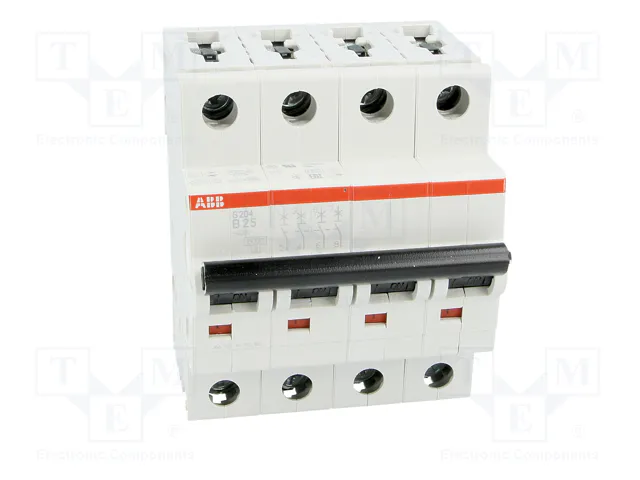 ABB Interruptor magnetotérmico S200 4 polos 25A 6kA