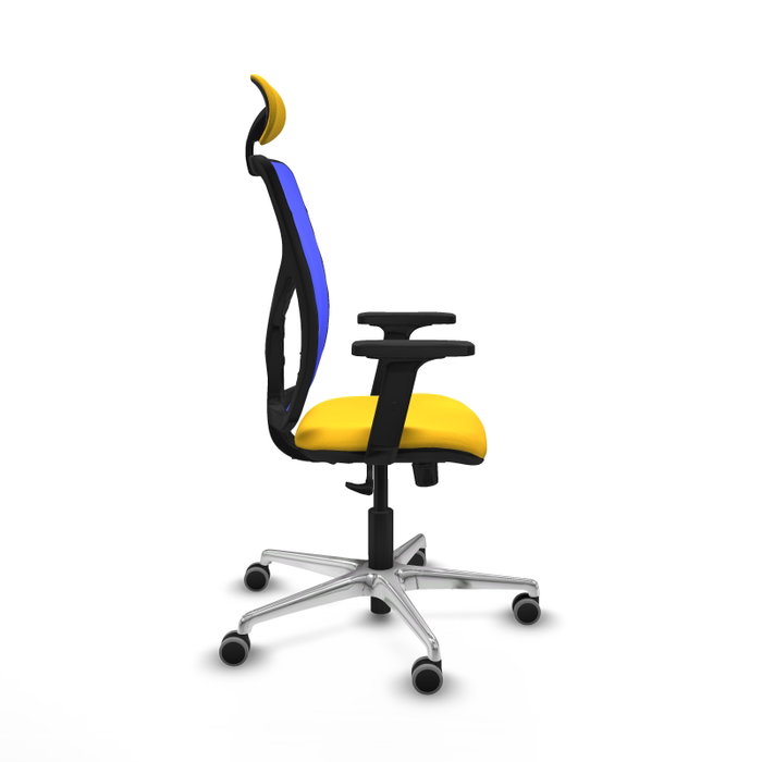 PIQUERAS Y CRESPO Silla de oficina Motilla con mecanismo Sincro, Amarillo y Azul
