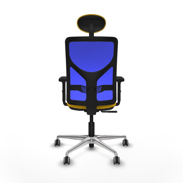 PIQUERAS Y CRESPO Silla de oficina Motilla con mecanismo Sincro, Amarillo y Azul