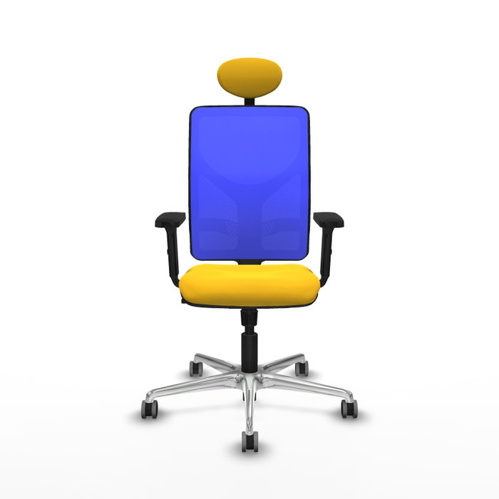 PIQUERAS Y CRESPO Silla de oficina Motilla con mecanismo Sincro, Amarillo y Azul