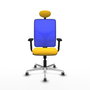 PIQUERAS Y CRESPO Silla de oficina Motilla con mecanismo Sincro, Amarillo y Azul